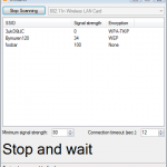 outSSIDer Screenshot - Stop and Wait