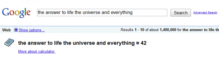 The Answer to Life, The Universe, and Everything