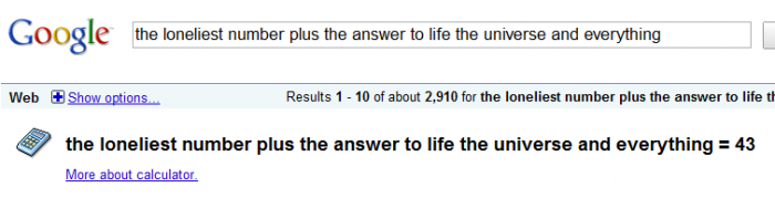 The Loneliest Number plus The Answer to Life