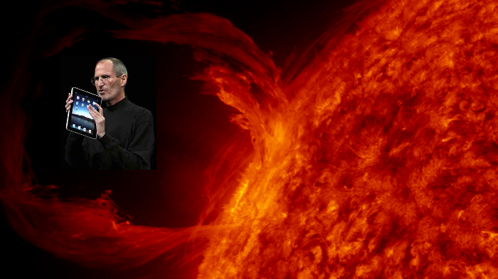 Eruptive prominence vs. iPad